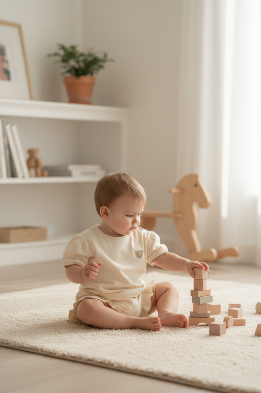 Conjunto de Roupa Bebé Bear Bege (2 Peças)