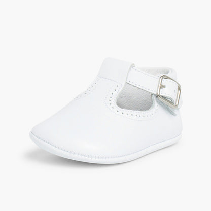 Sapatos Pepito de Bebé em Pele com Fivela - Branco | imagem 2