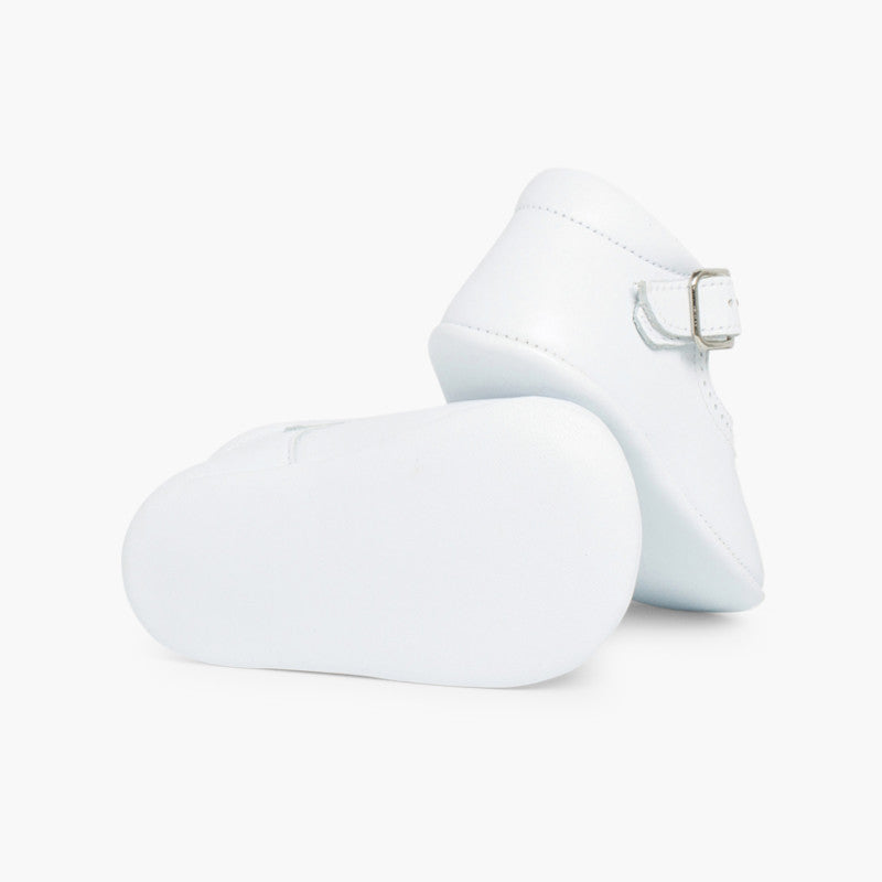Sapatos Pepito de Bebé em Pele com Fivela - Branco | imagem 3