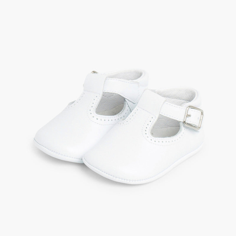 Sapatos Pepito de Bebé em Pele com Fivela - Branco | imagem 4