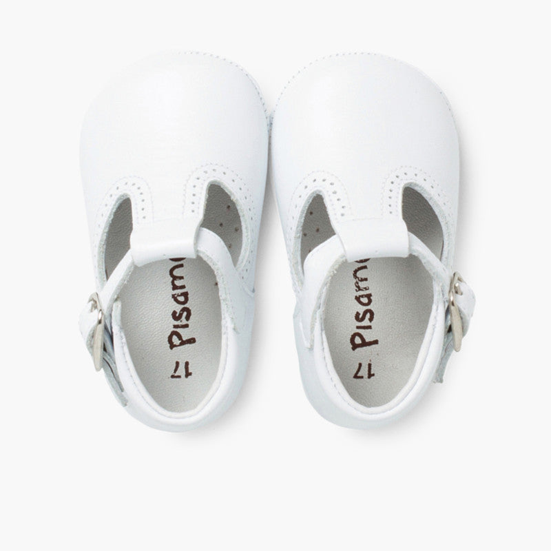 Sapatos Pepito de Bebé em Pele com Fivela - Branco | imagem 5