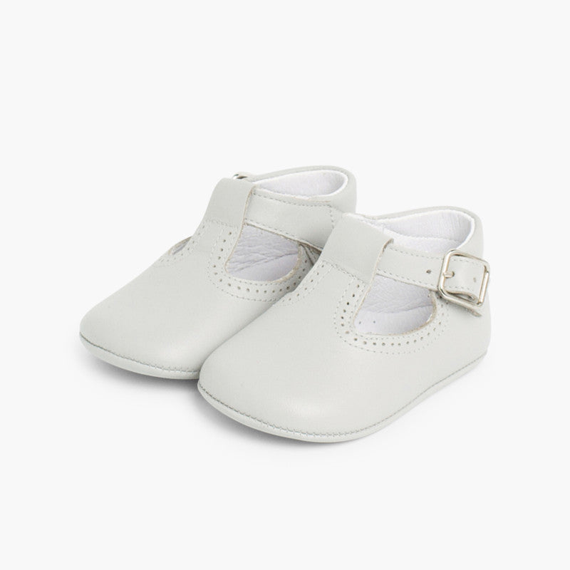 Sapatos Pepito de Bebé em Pele com Fivela - Cinzento | imagem 4