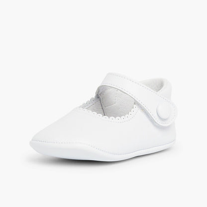 Sapatos de Bebé em Pele com Tira Aderente - Branco | imagem 2