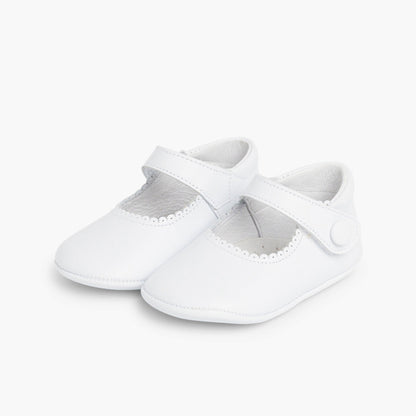 Sapatos de Bebé em Pele com Tira Aderente - Branco | imagem 4