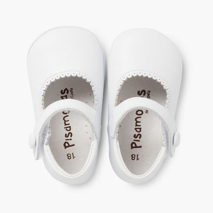 Sapatos de Bebé em Pele com Tira Aderente - Branco | imagem 5