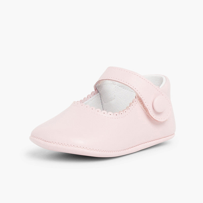 Sapatos de Bebé em Pele com Tira Aderente - Rosa | imagem 2
