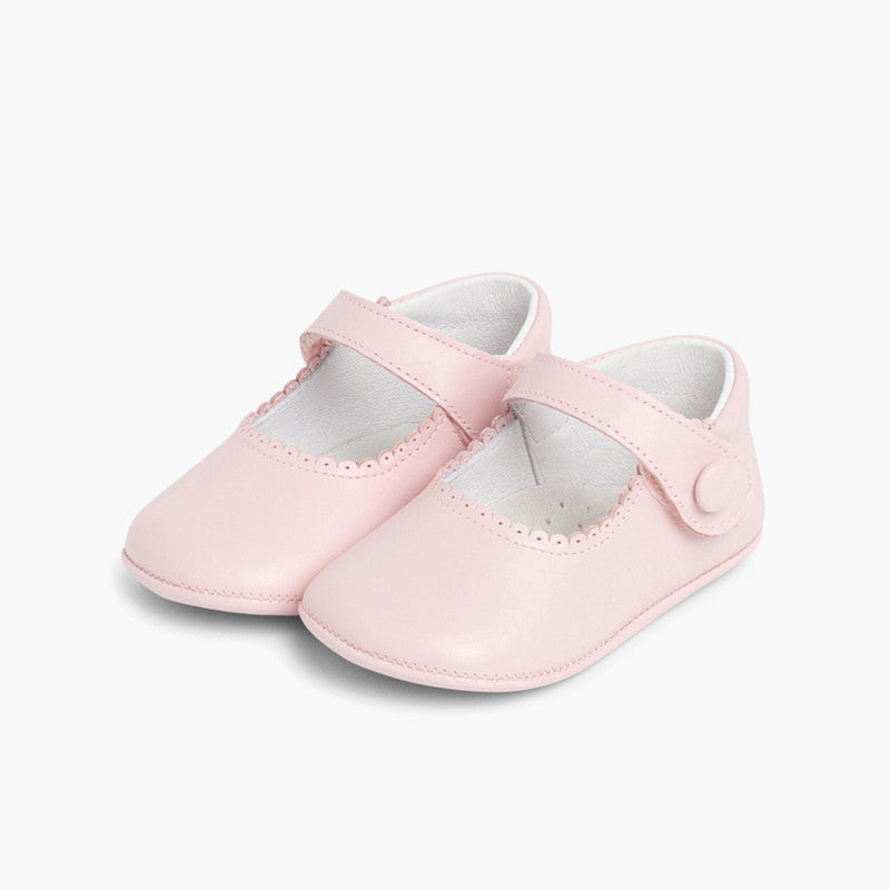 Sapatos de Bebé em Pele com Tira Aderente - Rosa | imagem 4