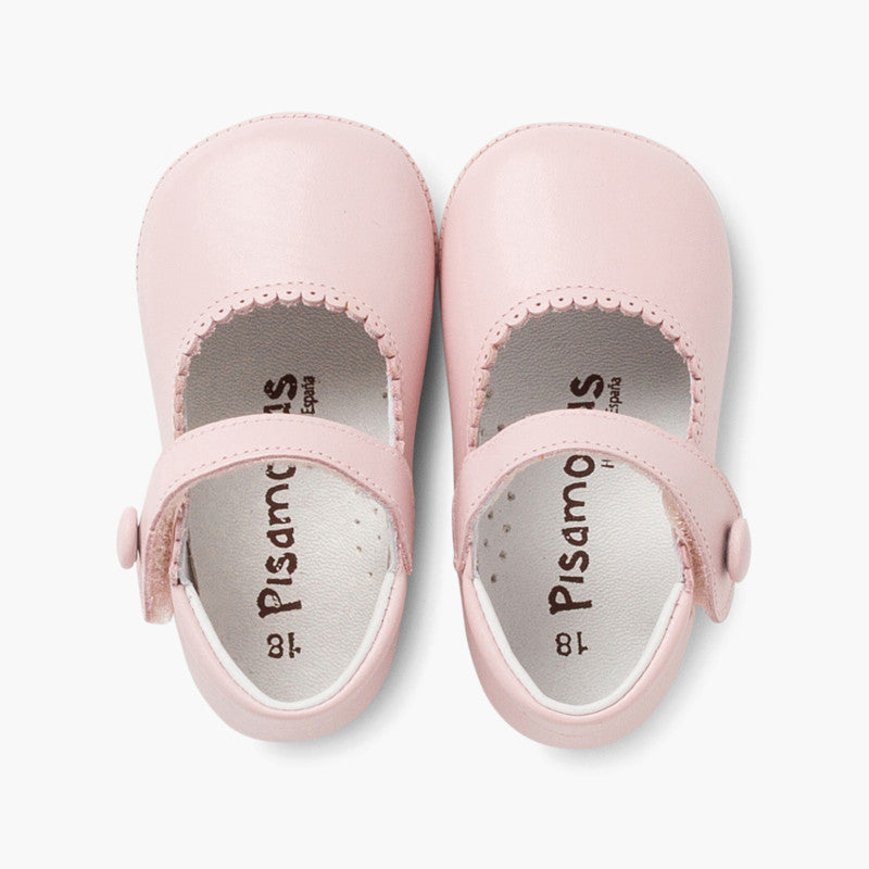 Sapatos de Bebé em Pele com Tira Aderente - Rosa | imagem 5