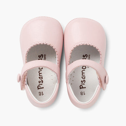 Sapatos de Bebé em Pele com Tira Aderente - Rosa | imagem 5