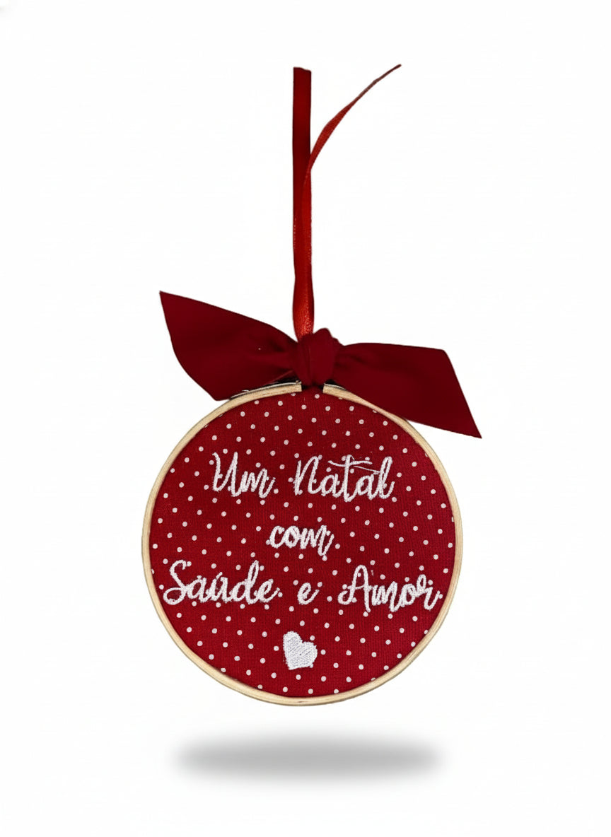 Bastidor d10 "Um Natal com..."| Vermelho c/pintas