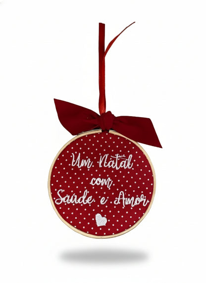 Bastidor d10 "Um Natal com..."| Vermelho c/pintas