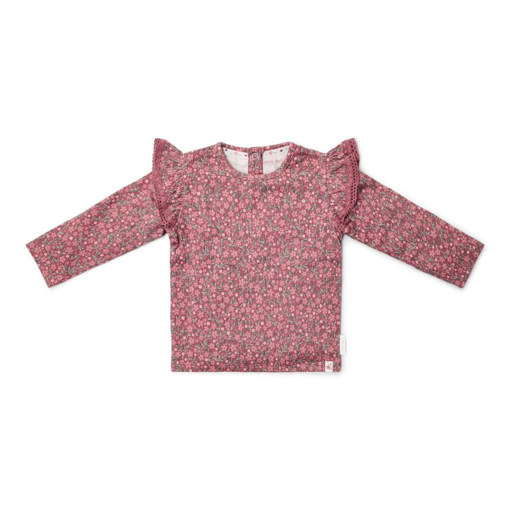 T-shirt de manga comprida Rosa Velho Flor