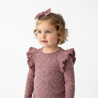 Camisola de Manga Comprida Rosa Velho Flor