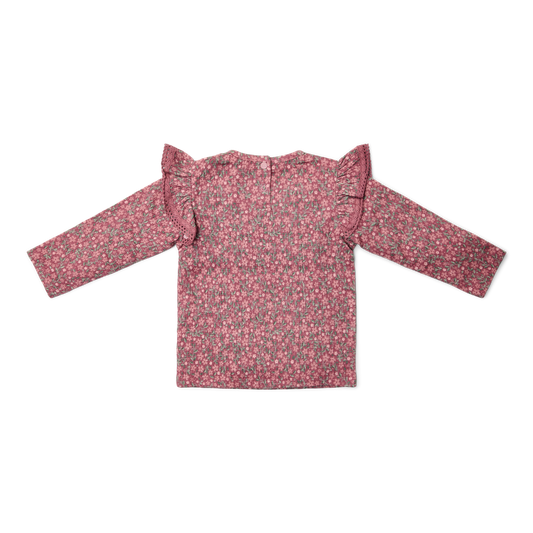 T-shirt de manga comprida Rosa Velho Flor
