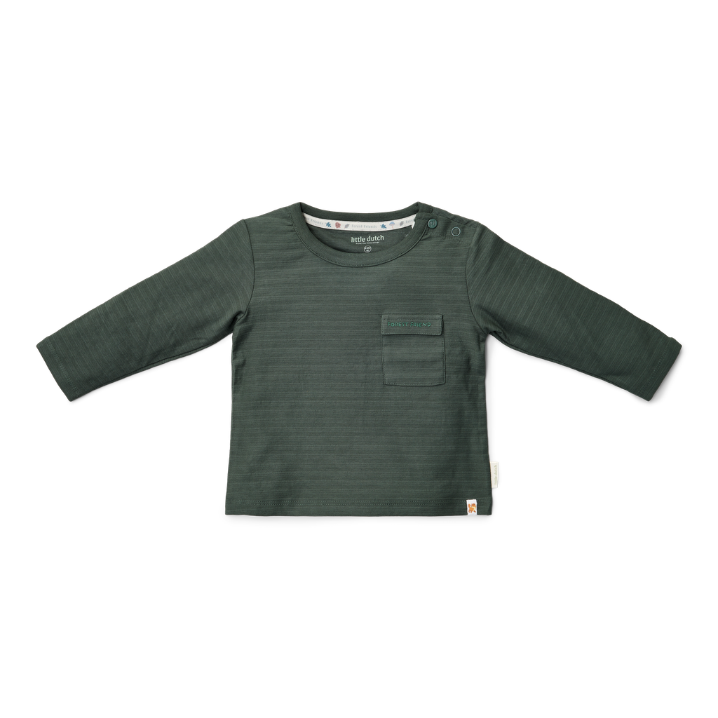 T-shirt de manga comprida Verde Noite