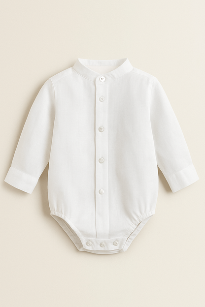 Camisa/Body Branca Manga Comprida