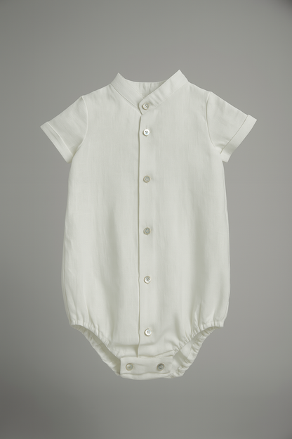 Chemise/Body blanc à manches courtes