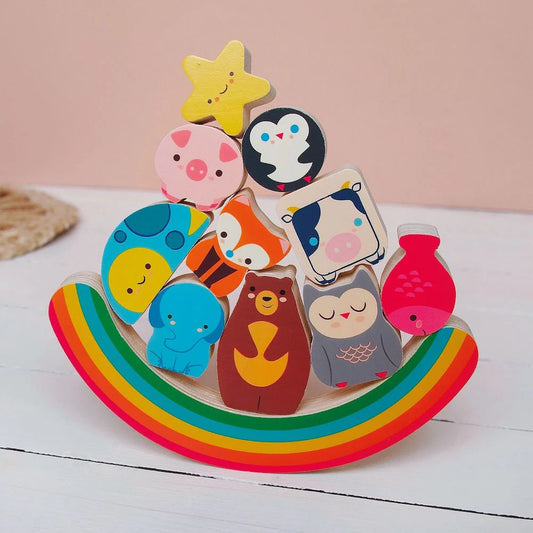 Puzz &amp; Boom Rainbow - Wooden Puzzle and Balance