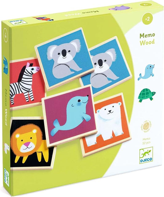 Jogo de Memória em Madeira – Animais Selvagens