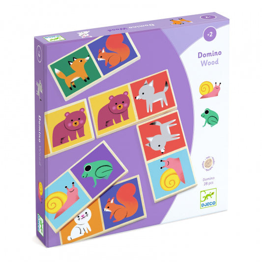 Domino Wood - Wooden Dominoes with Animals