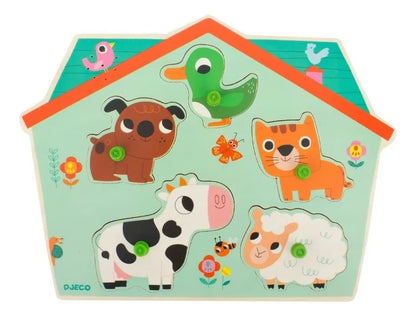 Ouaf Woof - Wooden Sound Puzzle with Animals