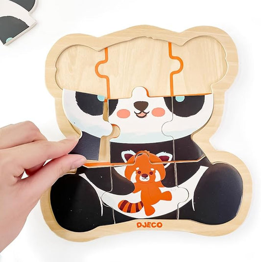 Puzzle Panda - Puzzle de Madeira 9 Pcs