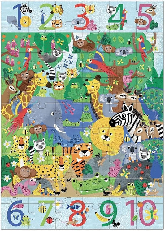 1 to 10 Jungle - Giant Puzzle - 54 Pcs