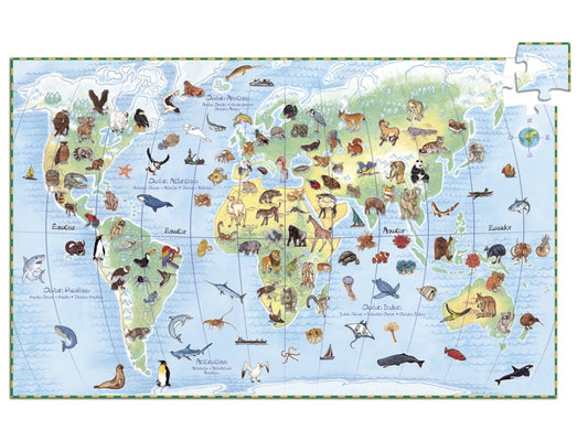 Animals of the World + Book - Observation Puzzle - 100 Pcs