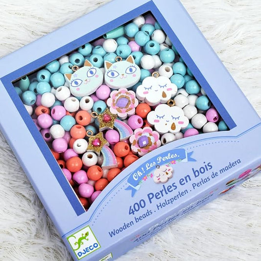 Coffret de perles en bois – Créations colorées Djeco