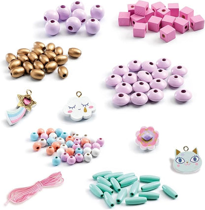 Coffret de perles en bois – Créations colorées Djeco