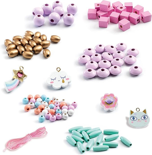 Coffret de perles en bois – Créations colorées Djeco