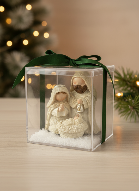 Acrylic Box with Nativity Scene | 10x10cm
