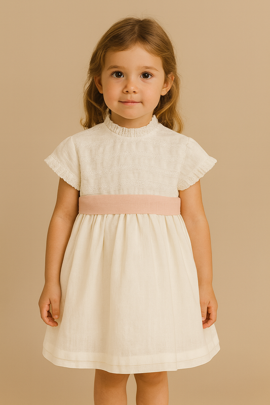 White Valencian Lace Dress