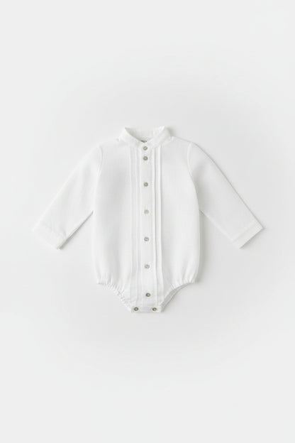 Camisa Body com pregas ao centro e apertar á frente