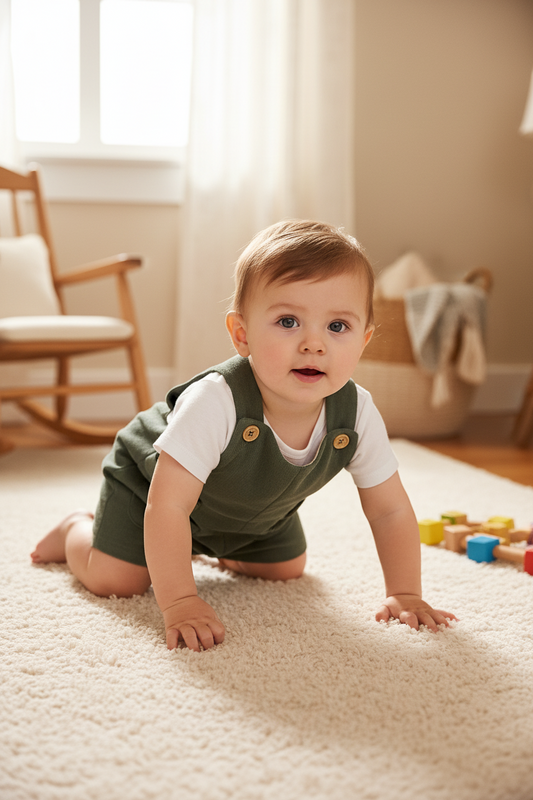 Green Dungarees with Pockets
