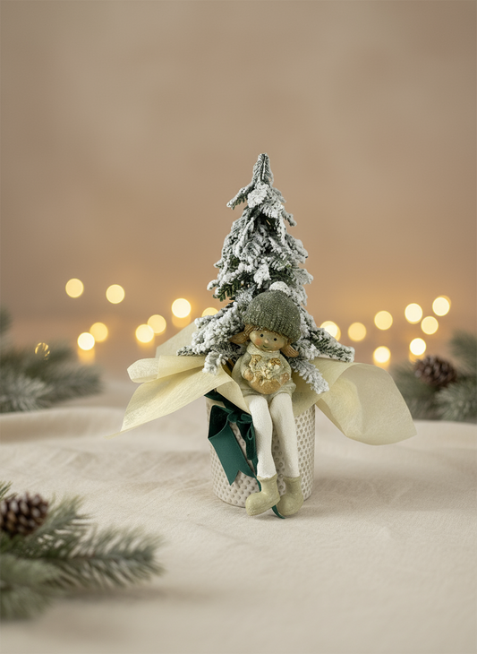 Vase with Pine Tree and Girl | 35cm