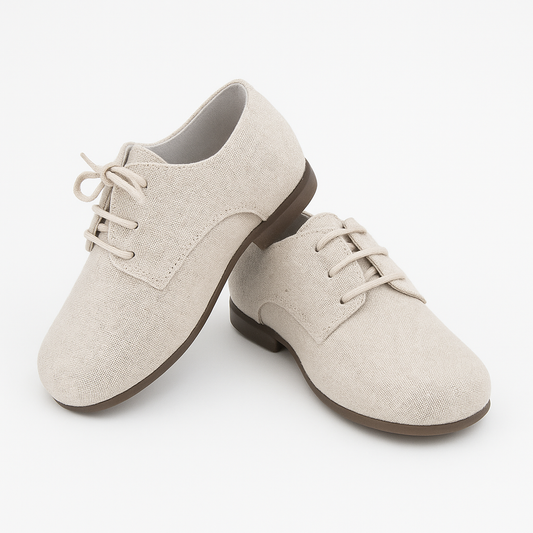 Rabat leather/linen shoe