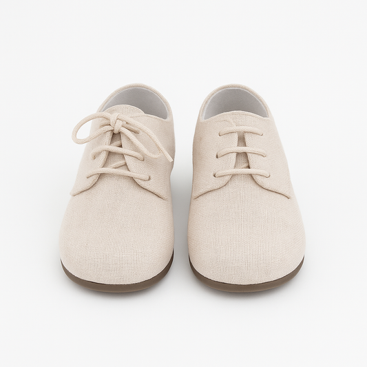 Rabat leather/linen shoe