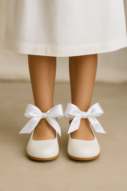 Chaussure en cuir avec bride et nœud