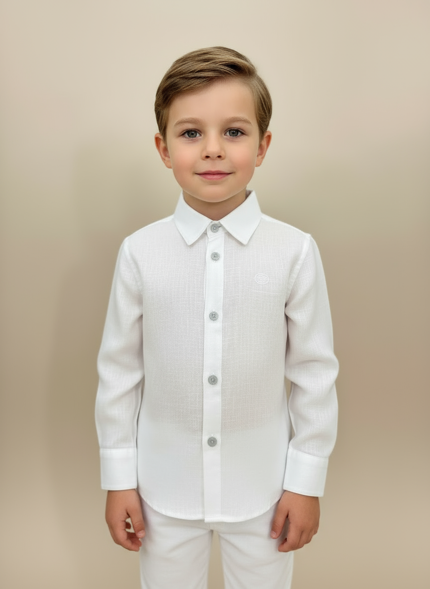 Camisa HG em linho gola normal