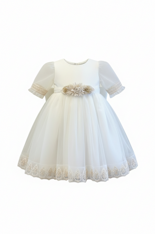 Vestido amaya c/manga em tule