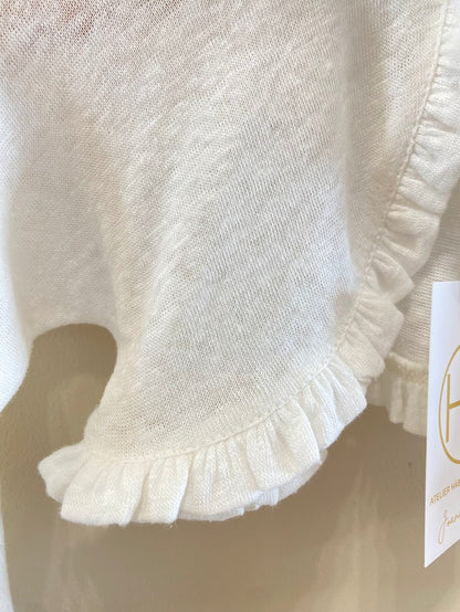 Manteau en tricot de lin HG / Blanc