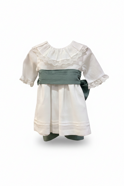 Vestido HG com Gola e Manga 3/4