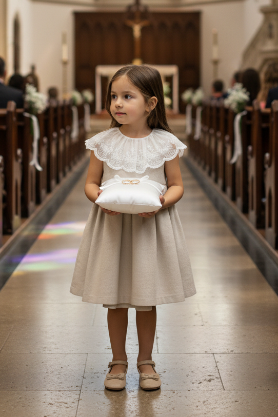 HG Dress in Alentejo Linen with Collar