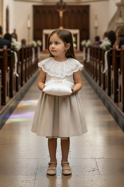 HG Dress in Alentejo Linen with Collar