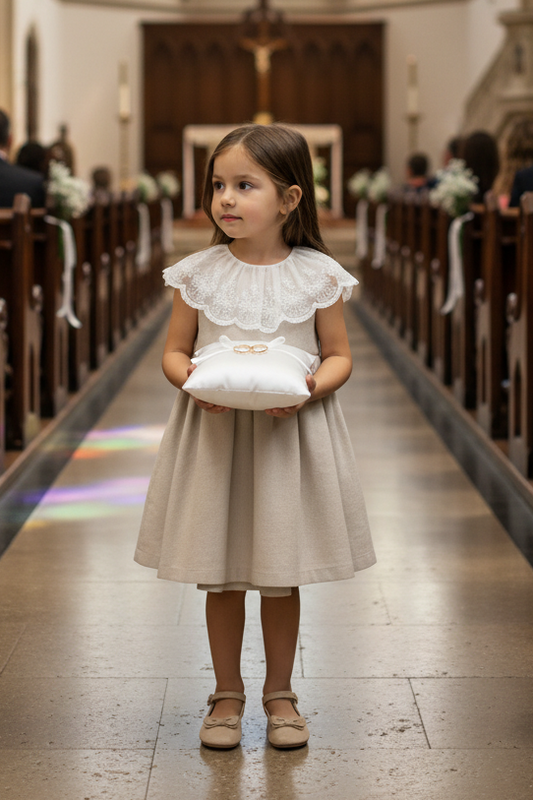 Vestido HG em Linho Alentejano c/Gola