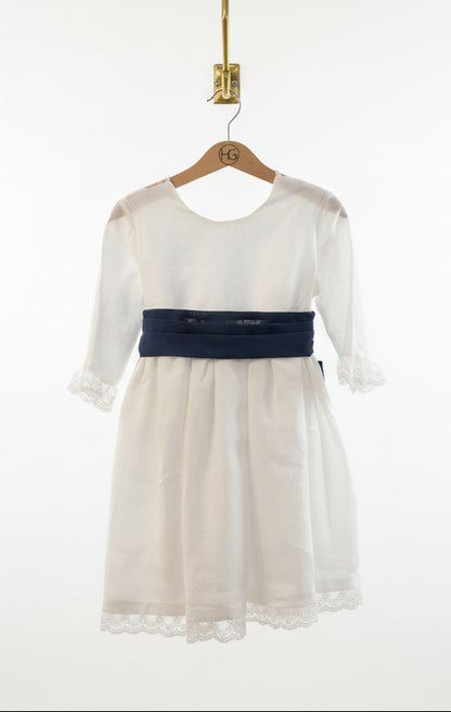 HG Dress with Cobalt Blue Sash