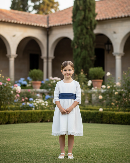 Vestido HG c/Faixa Azul Cobalto