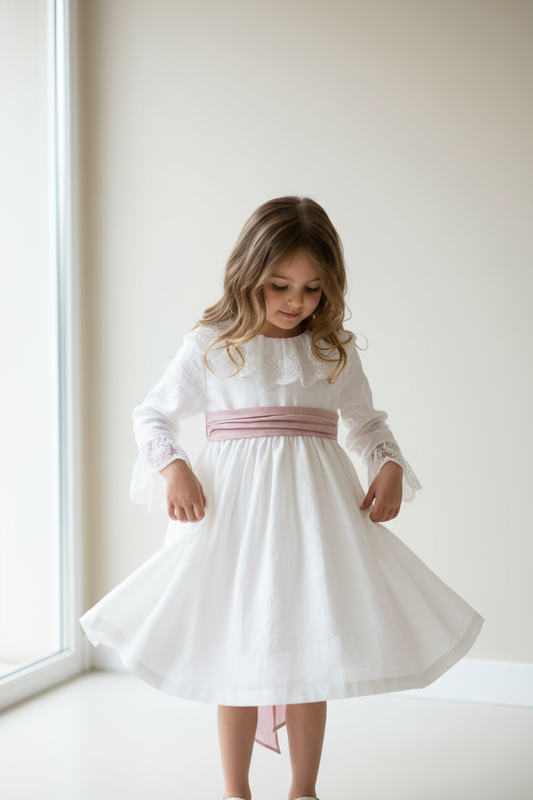 Vestido HG Gola e Manga 3/4 com Renda