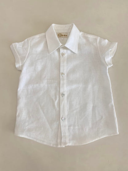 Camisa manga curta em linho